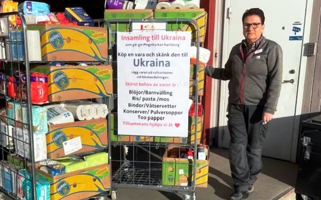 Pingstförsamling och ICA-butik hjälper krigets offer